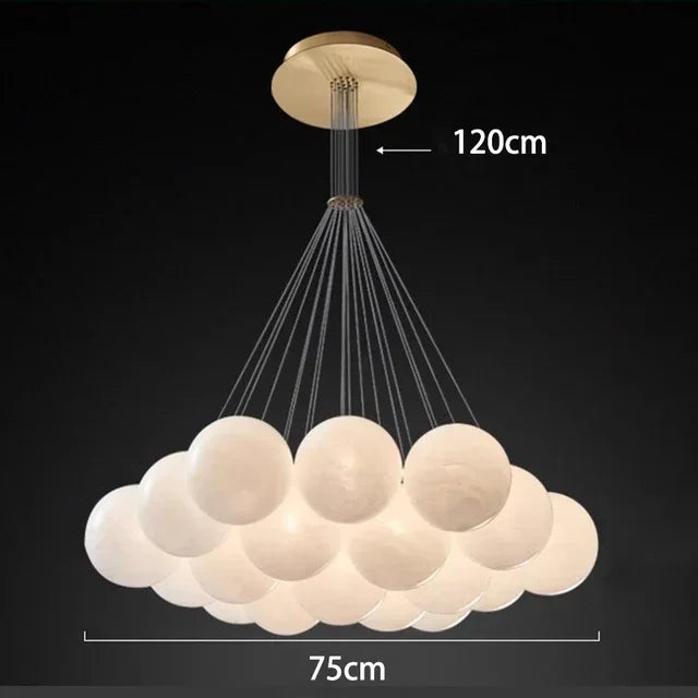 Afralia™ Nordic Glass Ball LED Pendant Chandelier for Home Decor Luminaires