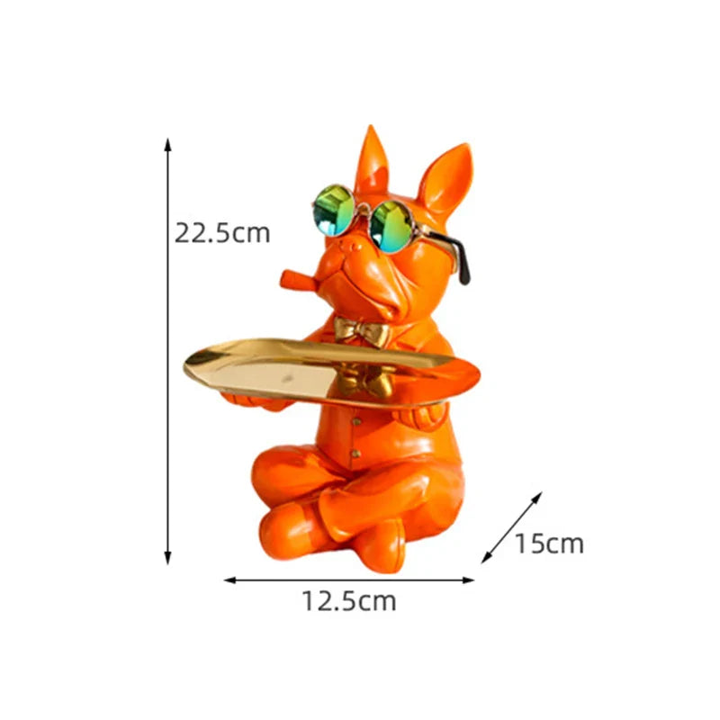 French Bulldog Afralia™ Statue | Resin Remote Control Storage Tray | Home Decor Sculpture