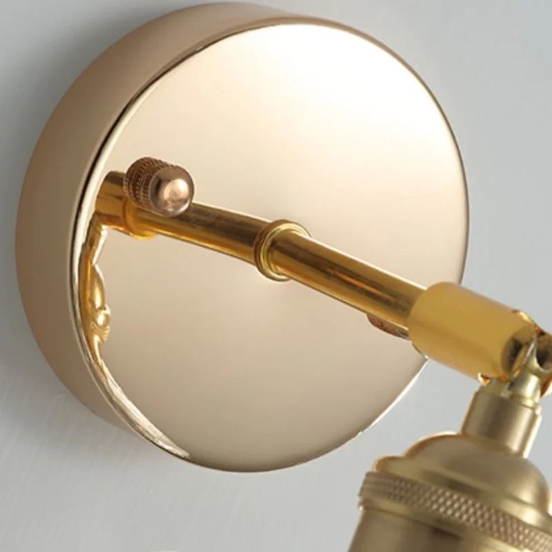 Afralia™ Rotatable Copper LED Wall Lamp with Pull Chain Switch