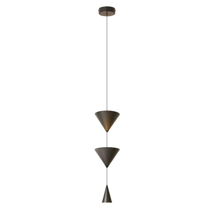 Afralia™ Cone Long LED Pendant Chandelier for Modern Bedroom, White/Black Variant