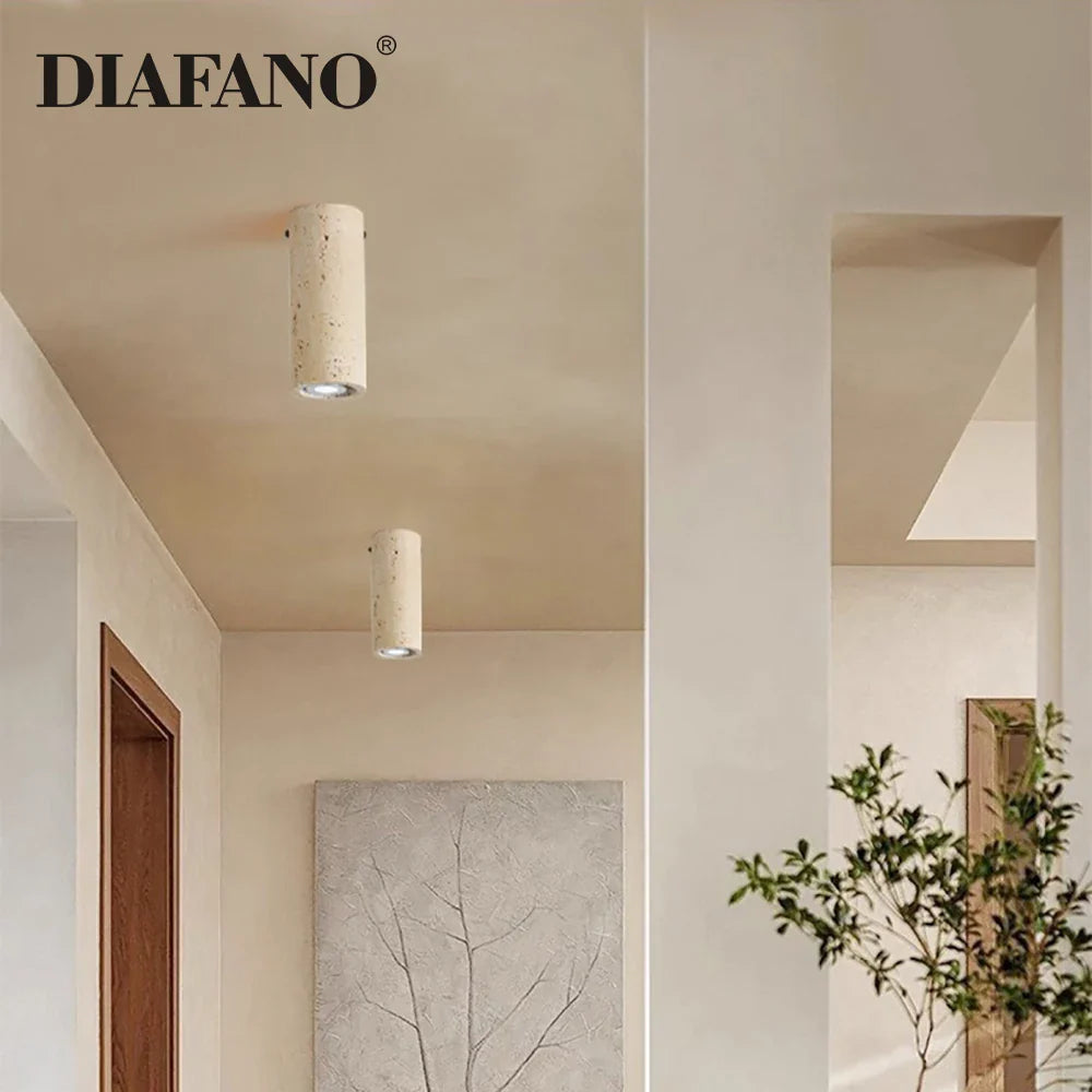 Afralia™ Yellow Cave Stone LED Ceiling Lamp for Wabi-sabi Home Decor