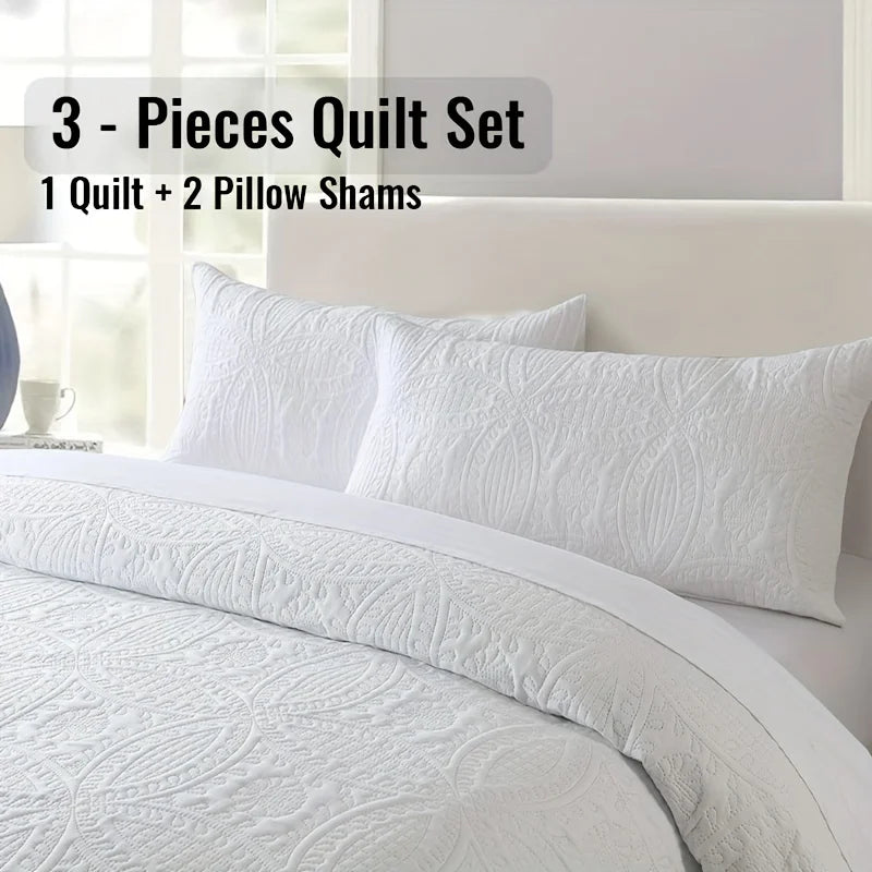 Afralia™ Coin Pattern Quilt Bedding Set with Pillow Shams