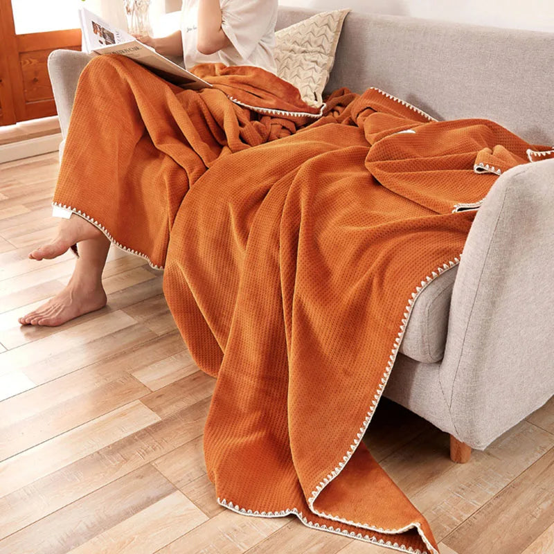Afralia™ Velvet Blanket: Luxury Solid Color Sofa Cover/Quilt for Home