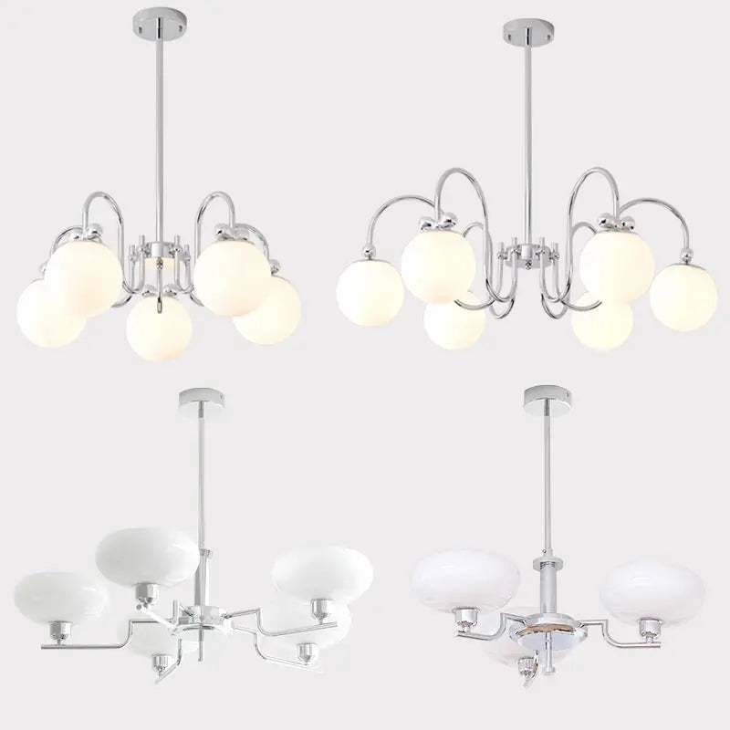 Afralia™ Nordic Chrome Glass Ball Led Chandelier for Modern Home Decor