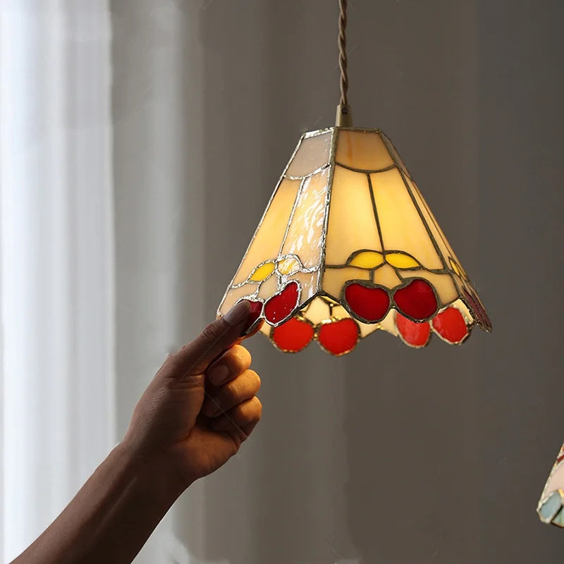 Afralia™ Flower Glass Pendant Light: Colorful Nordic Modern Hanging Lamp for Kitchen, Cafe, Dining Room
