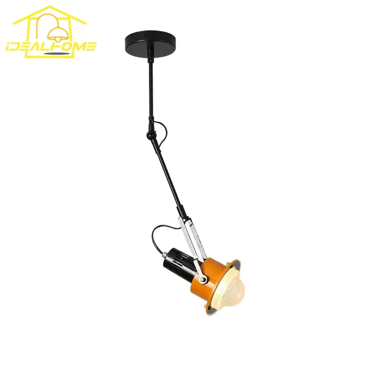 Afralia™ Industrial Swing Arm LED Wall Lamp for Bedroom Living Room - Iron Art