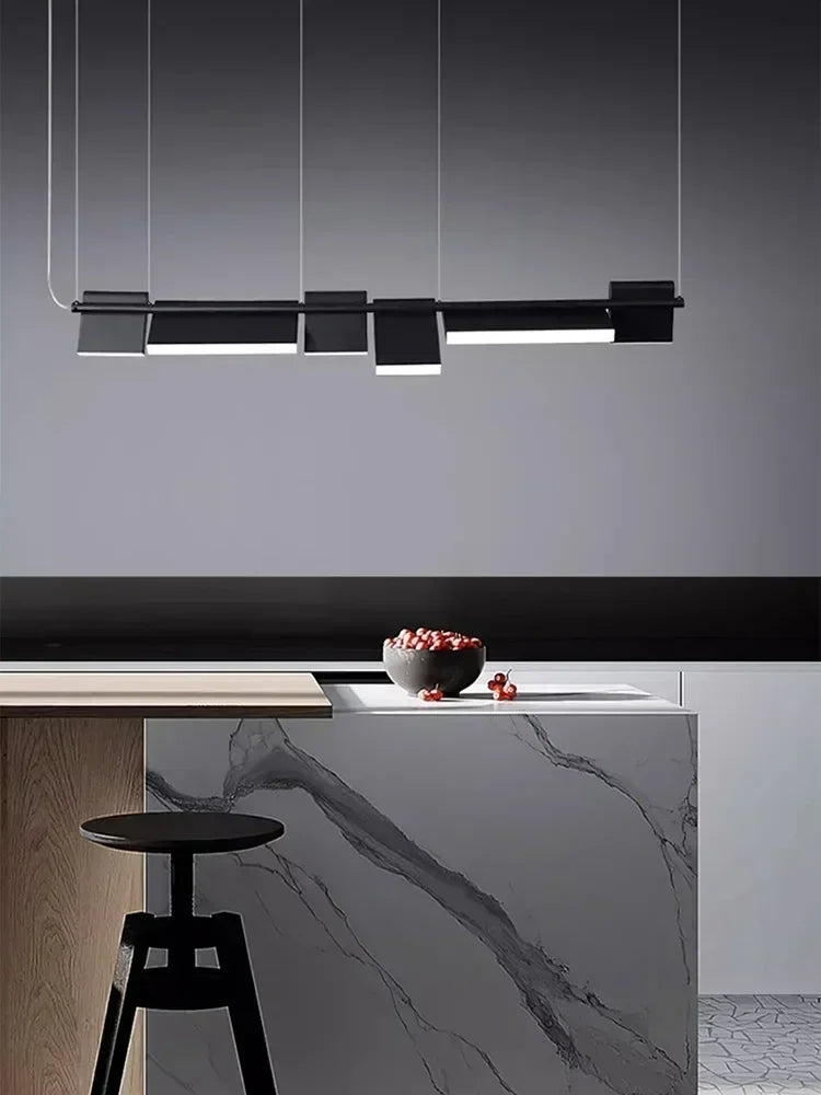 Afralia™ Modern Minimalist Rotatable LED Pendant Chandeliers for Dining Room and Office