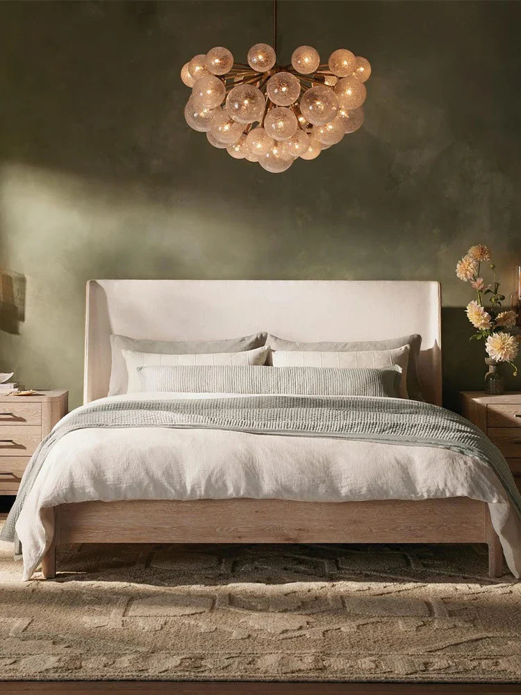 Afralia™ Vintage Glass Bubble LED Chandelier for Dinning Room