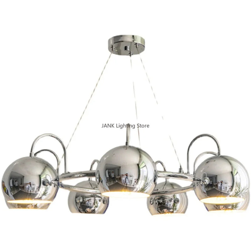 Afralia™ Chrome Pendant Lamps Iron Lighting Chandelier for Living Room, Dining, Bedroom