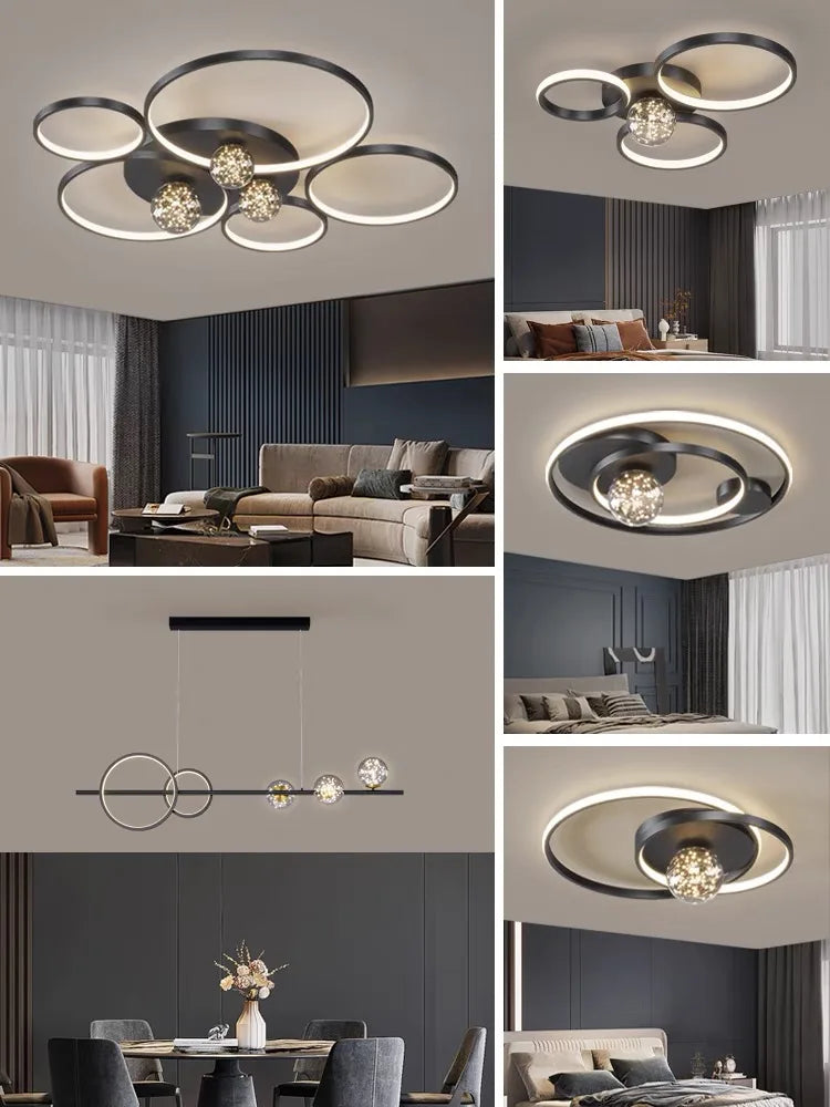 Afralia™ Gypsophila Chandelier: Modern Ceiling Mounted Light for Home, Living Room, Bedroom