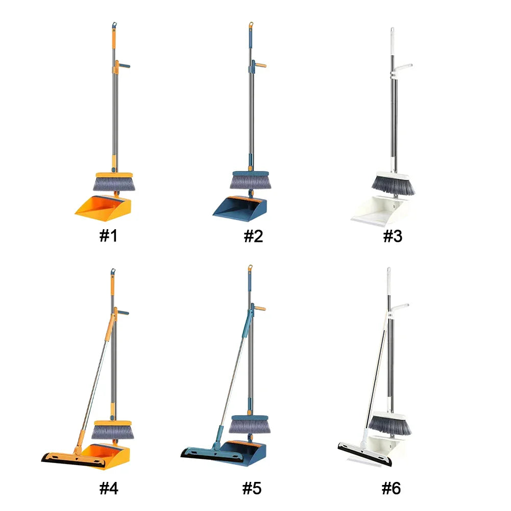 Afralia™ Household Broom Scoop Set: Folding Dustpan, Broom & Shovel, Water Wiper, Pet Hair Grabber