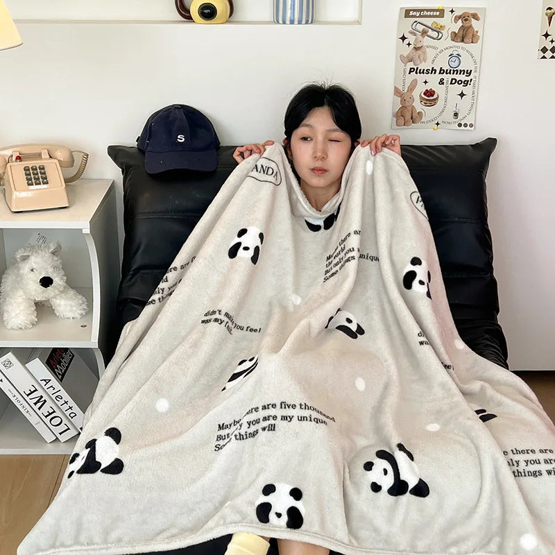 Afralia™ Double-Sided Thin Velvet Printed Blanket for Adults - Spring Autumn Bedding & Sofa Decor