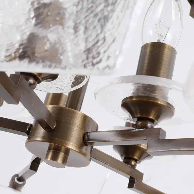 Afralia™ Retro Glass Copper Chandelier for Study & Bedroom Lighting
