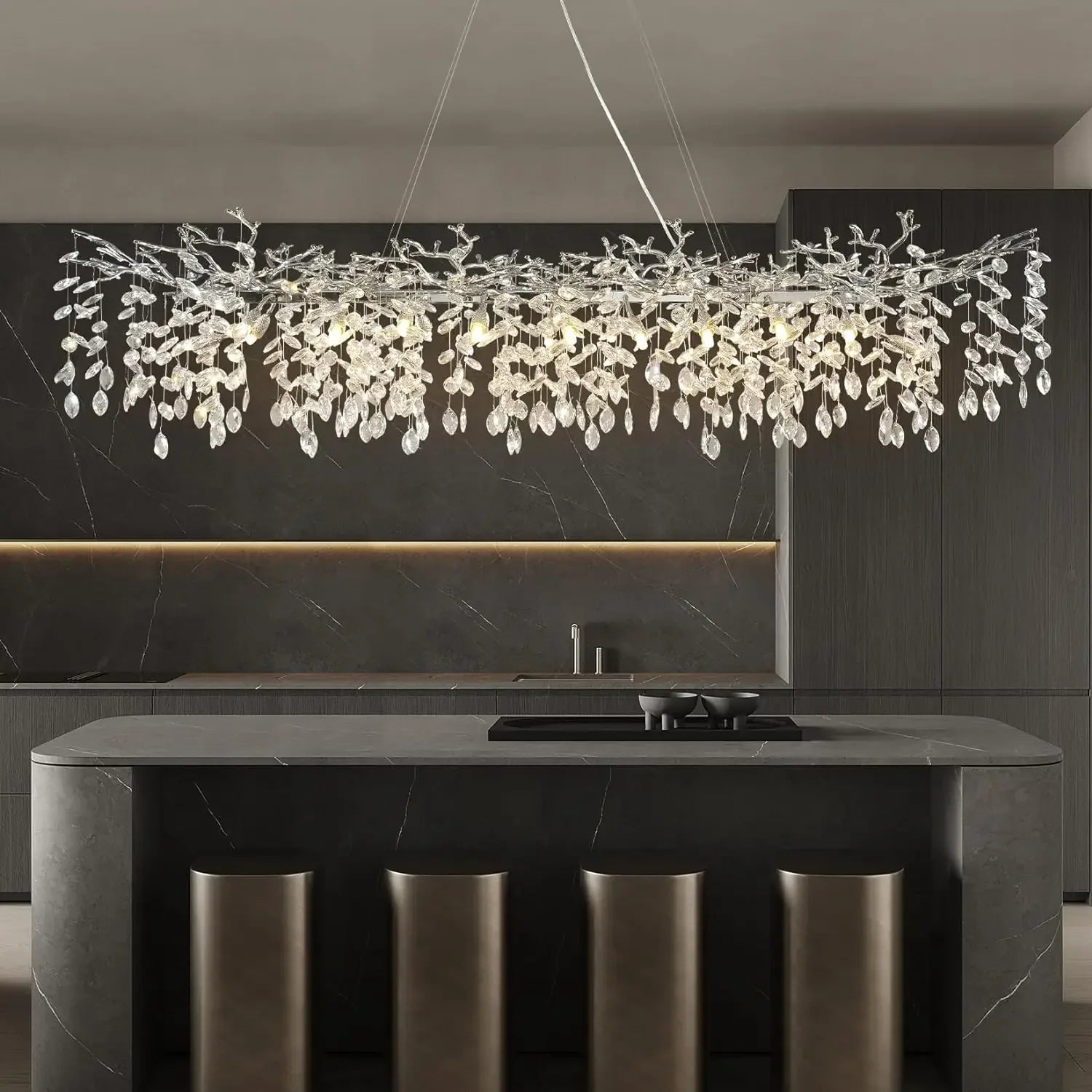 Afralia™ Crystal Suspension Pendant Light: Elegant Chandelier for Dining Room, Living Room, Kitchen