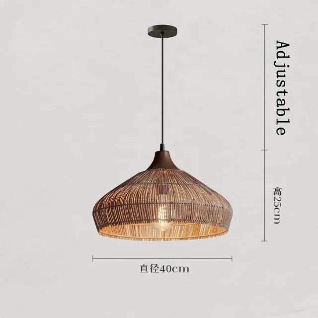 Afralia™ Vintage Rattan Pendant Lamps: Japanese Wabi Sabi Style for Kitchen, Dining Room