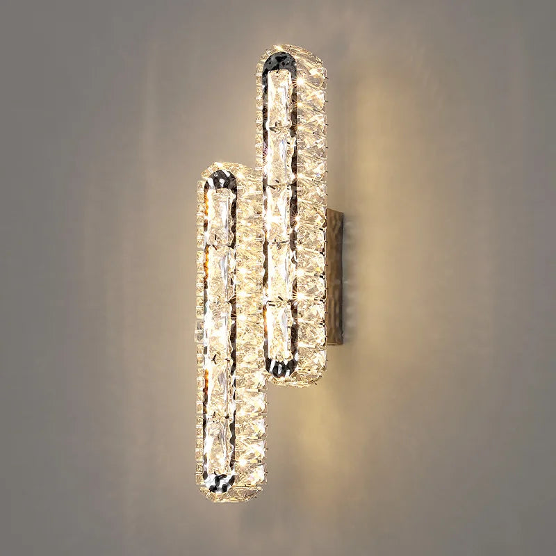 Afralia™ Oval LED Crystal Wall Lamp for Luxury Living Room & Bedroom Decor