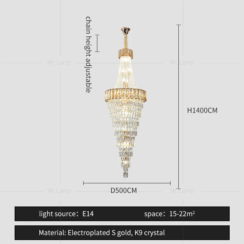 Afralia™ Crystal Chandelier: High-End Duplex & Spiral Staircase Light for Luxury Living Spaces