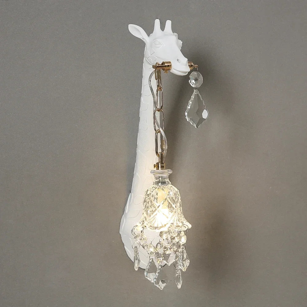 Afralia™ Giraffe Resin Wall Lamp Sconce Light for Bedside & Living Room Decor