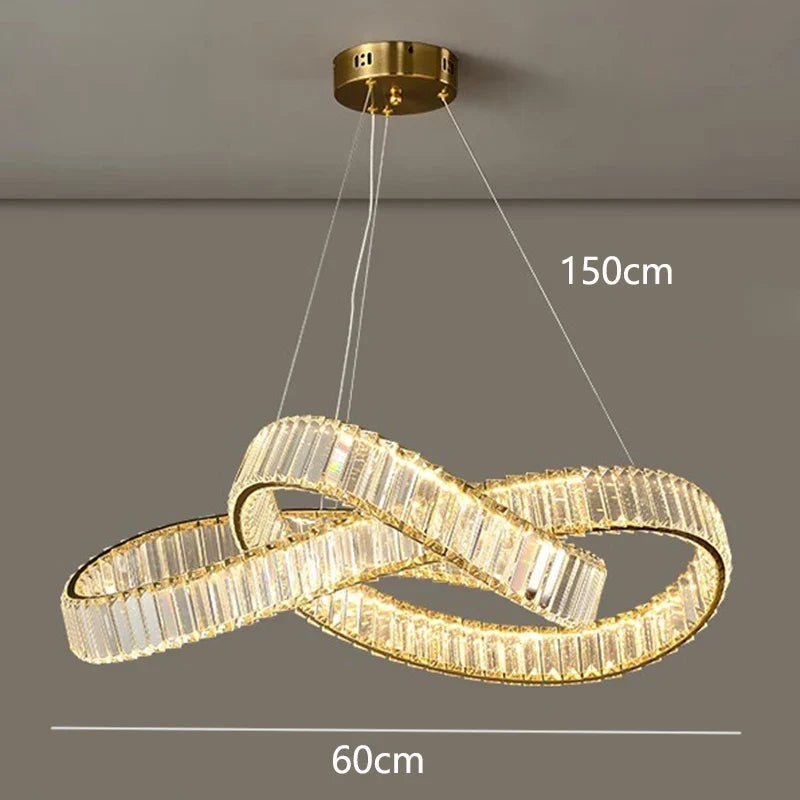 Afralia™ Crystal Chandelier Pendant Lamp for Modern Living Room & Dining Room Lighting