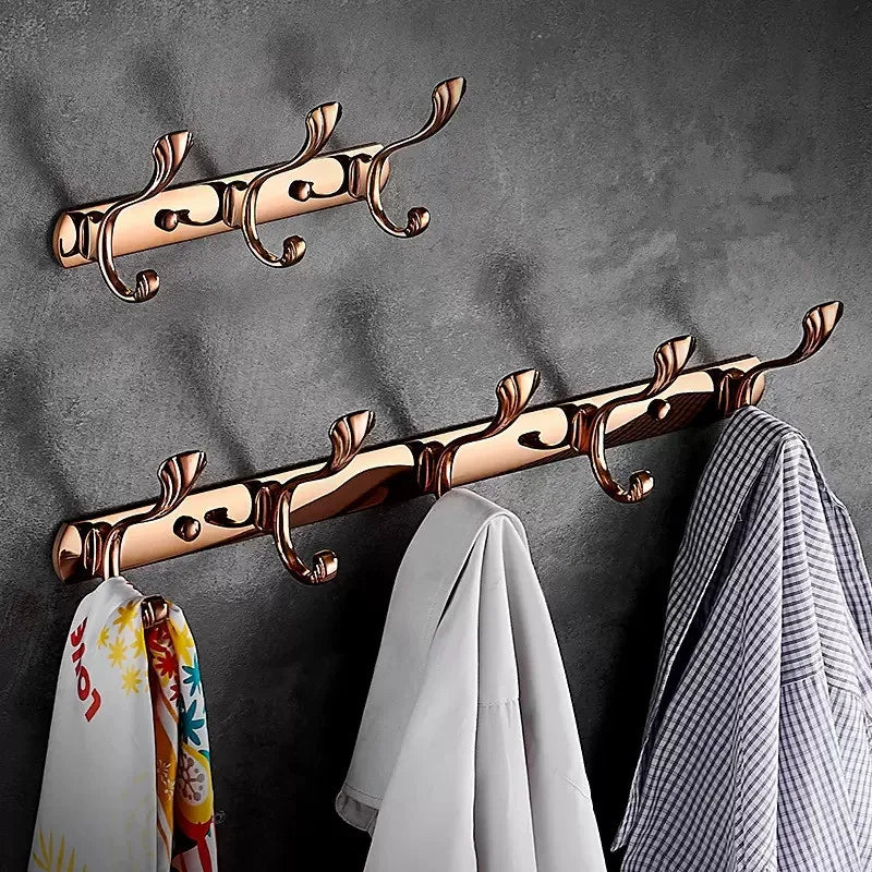 Afralia™ Rose Gold Brass Towel Hook Wall Mount - Bathroom & Kitchen Accessories