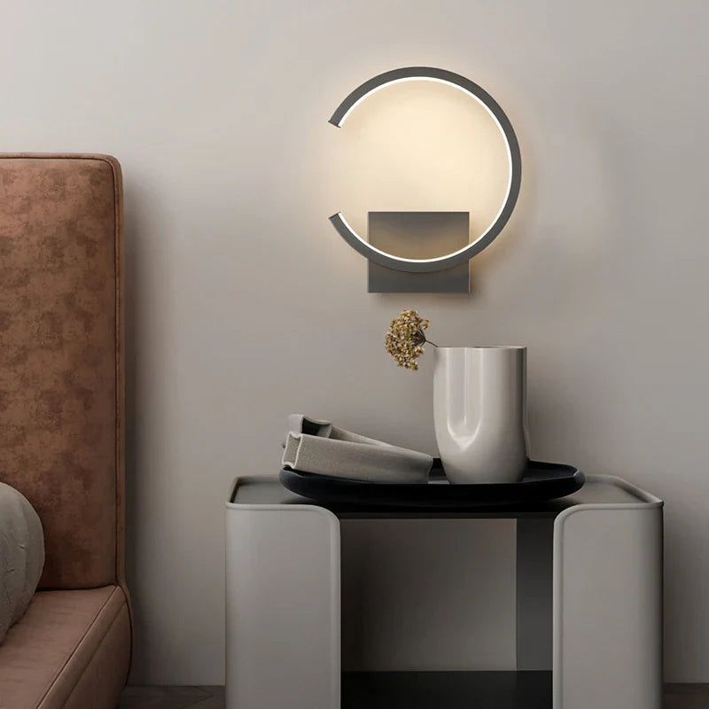 Afralia™ Nordic LED Wall Lights Modern Black White Gold Wall Lamps for Home Decor