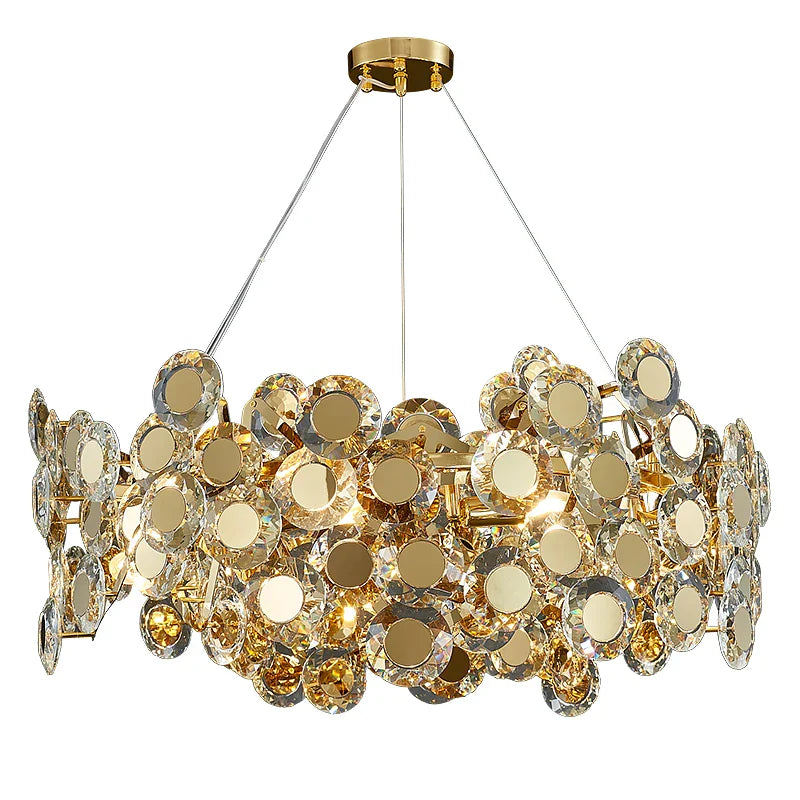 Afralia™ Sunflower Glass Chandelier: Modern Light Luxury for Living Room, Restaurant, Bar - LED