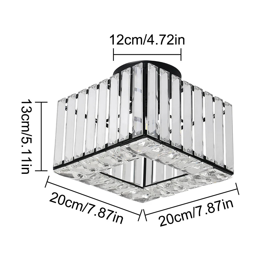 Afralia™ Modern Crystal Chandelier Flush Mount Ceiling Light for Bedroom Hallway Office