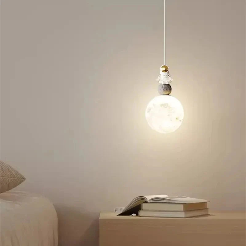 Afralia™ Astronaut Lunar Pendant Light Modern Minimalist TV Bedroom Decor