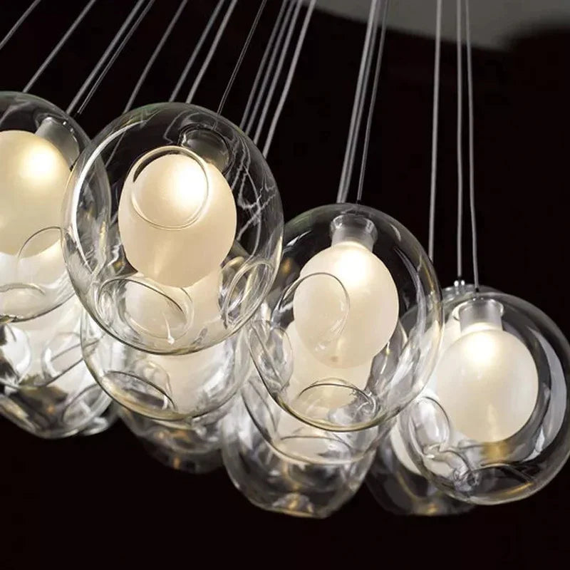 Afralia™ Glass Ball LED Chandelier: Modern Nordic Style Lighting for Home Decoration