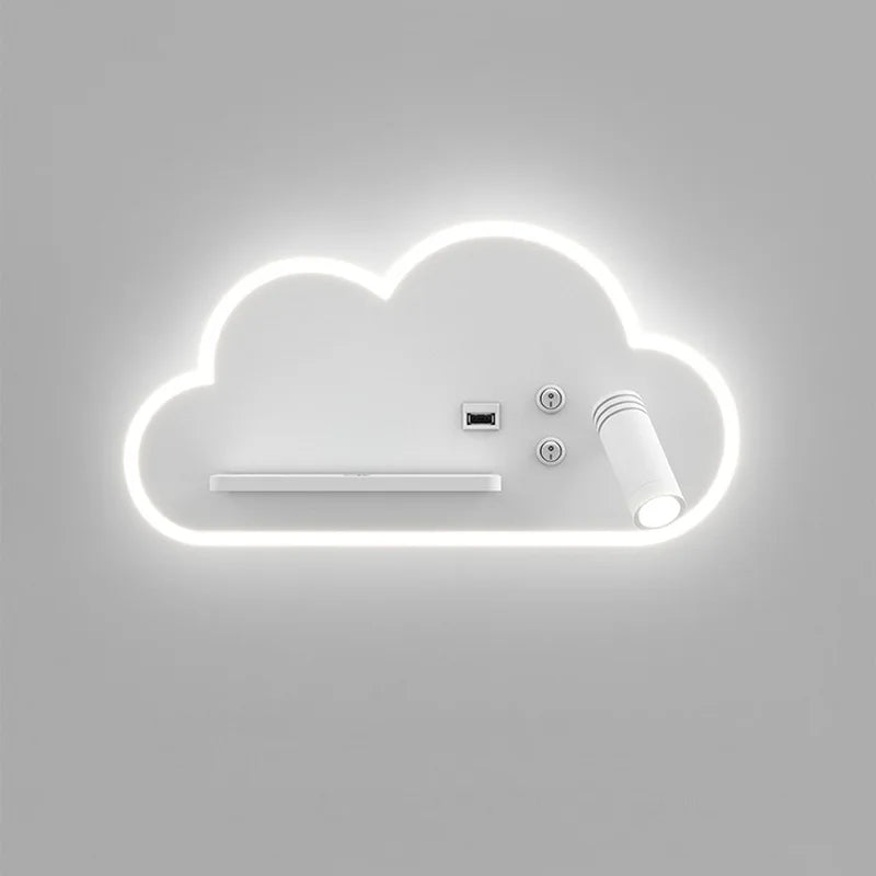 Afralia™ LED Bed Lamp with Wireless Phone Charging and USB, Multi-Function Wall Light