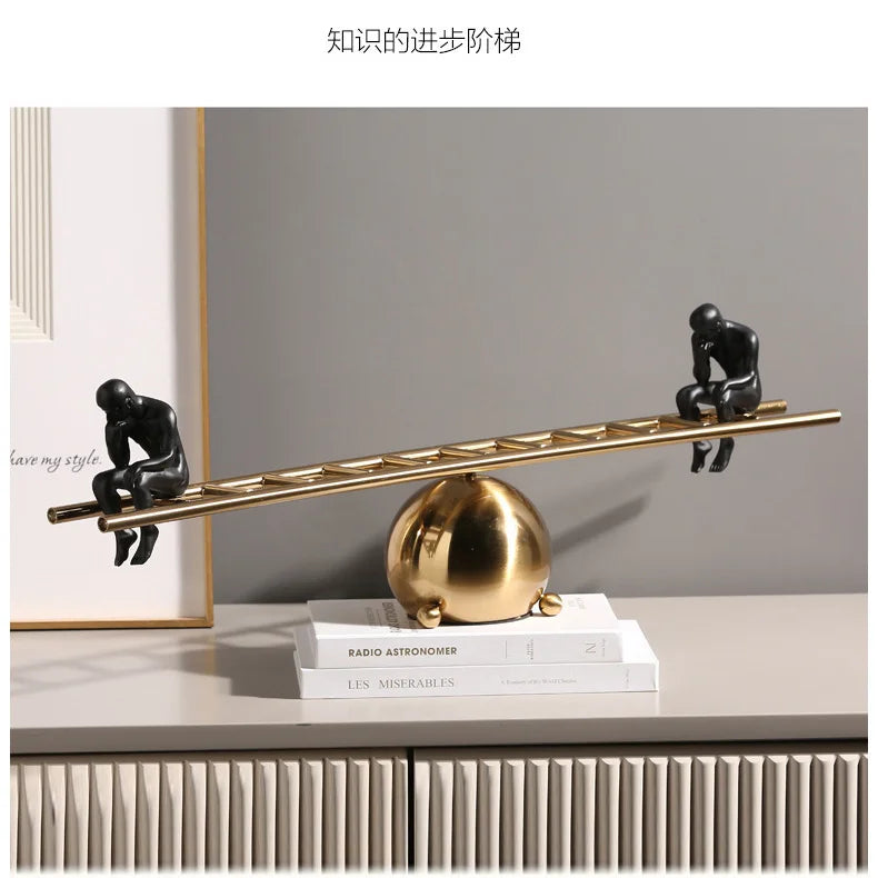 Afralia™ Thinker Sculpture Modern Abstract Figures Desk Decoration Home Decor Ornaments