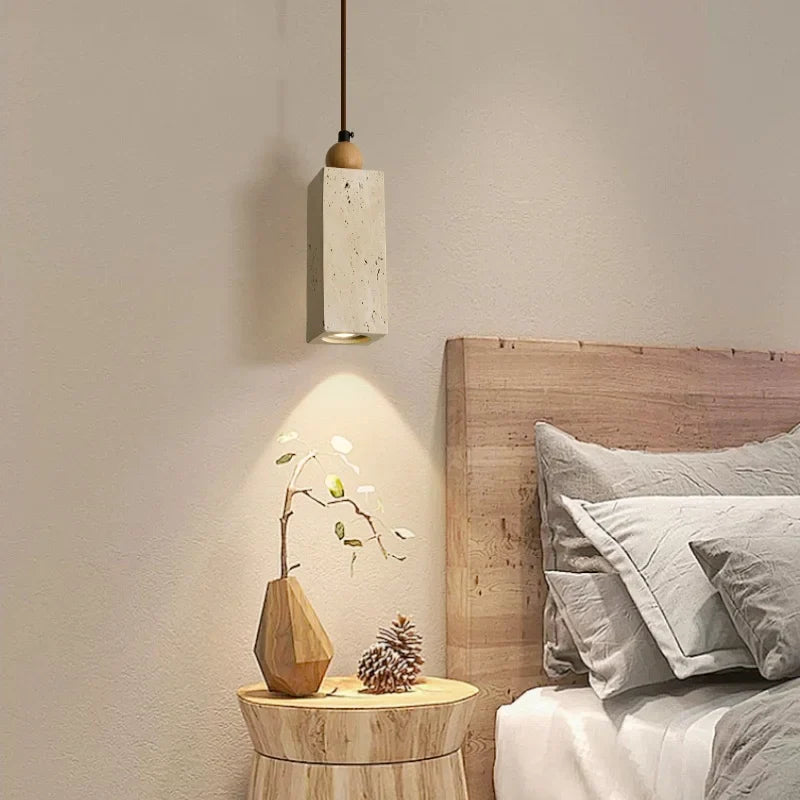 Afralia™ Natural Yellow Cave Stone LED Pendant Light for Home Decor