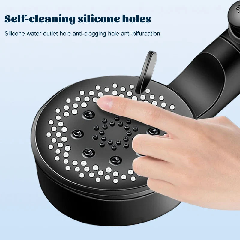 Afralia™ Adjustable High-pressure Shower Head - 5 Modes, One-key Stop Water, Water-saving Hand-held