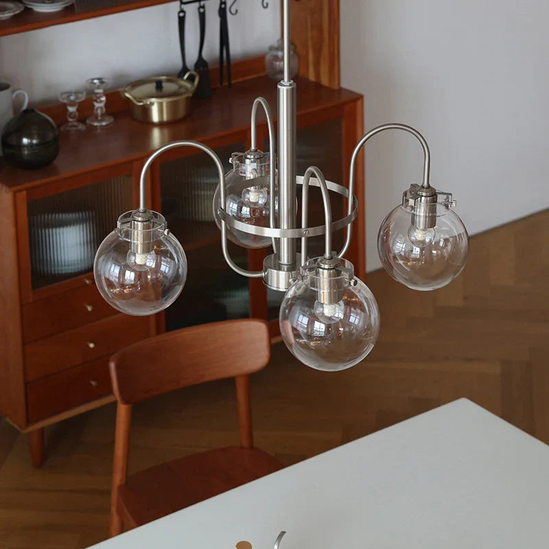 Afralia™ Glass LED Chandelier: Retro Bauhaus Design for Living Room, Bedroom, Kitchen, or Dining Table