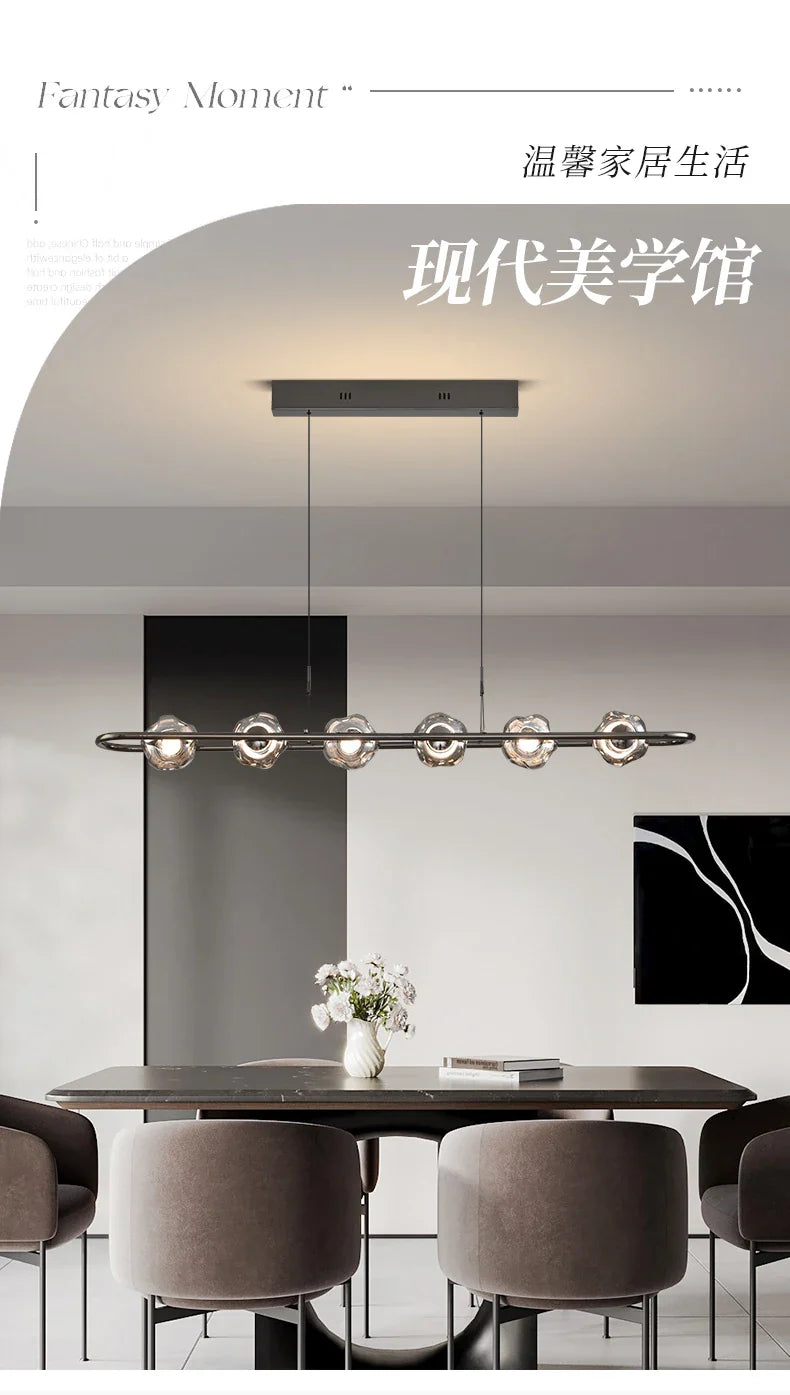 Afralia™ Glass Chandelier for Dining Table | Nordic Minimalist Island Bar Light