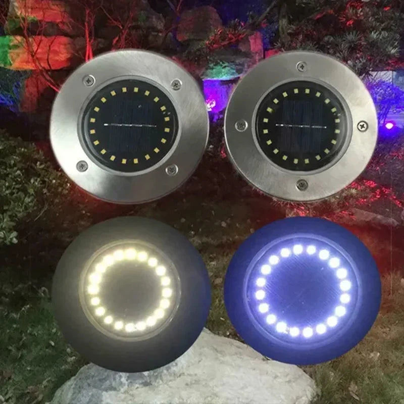 Afralia™ Solar Disk Lights Outdoor Garden Spotlight - Set of 8