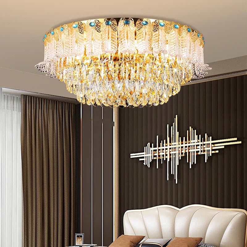 Afralia™ Crystal Living Room Chandelier: Elegant Lighting for Home, Hotel, Club