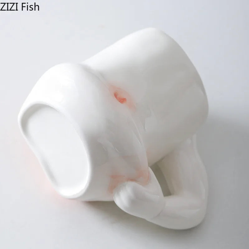 Afralia™ Ceramic Pinch Belly Cup Set Dining Coffee Tea Milk Mugs Teacup Juice Container