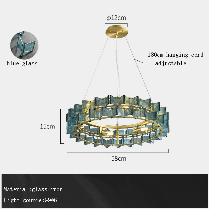 Afralia™ Blue Butterfly Glass LED Chandelier - Dimmable Indoor Decor Lamp