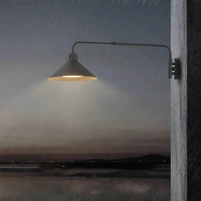 Afralia™ Industrial Telescopic Swing Arm Wall Lamp for Decorative Living Spaces