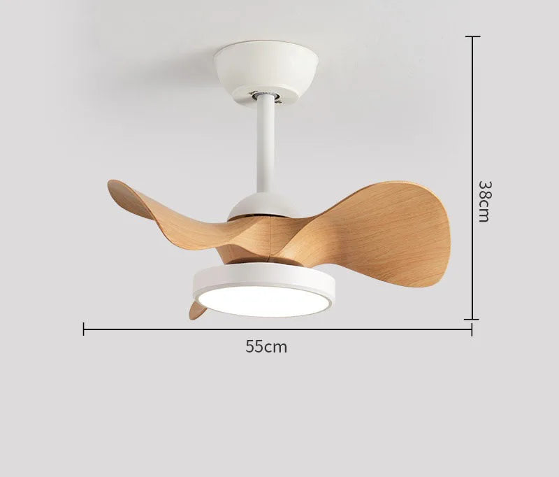 Afralia™ 22" Children Room LED Ceiling Fan Light Remote Control Small Fan Lamp