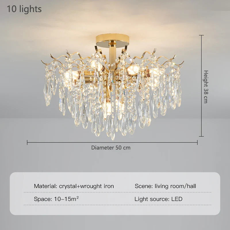 Afralia™ Crystal Luxury Chandelier: Nordic Style Living Room Dining Bedroom Lamp