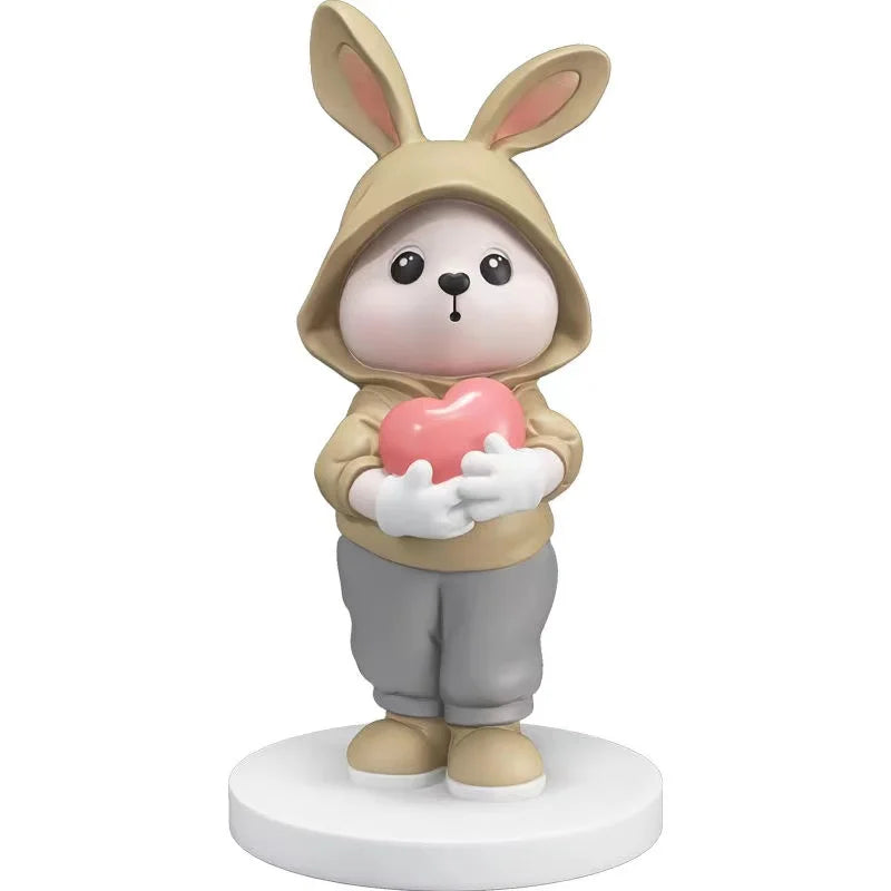 Afralia™ Cute Rabbit Desk Figurines, Cartoon Home Decor, Nordic Arts, Crafts Supplies