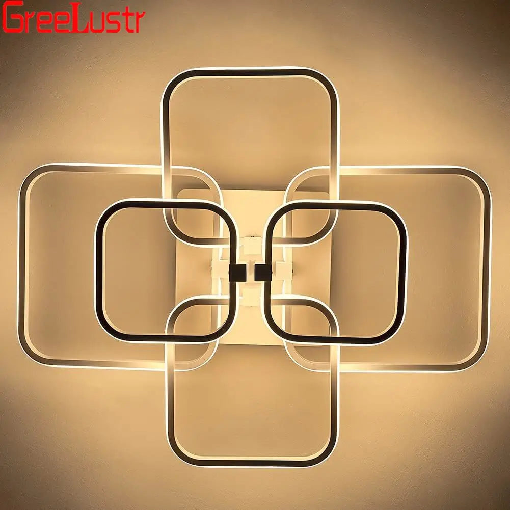 Afralia™ LED Square Chandelier Ceiling Light for Living Room Bedroom