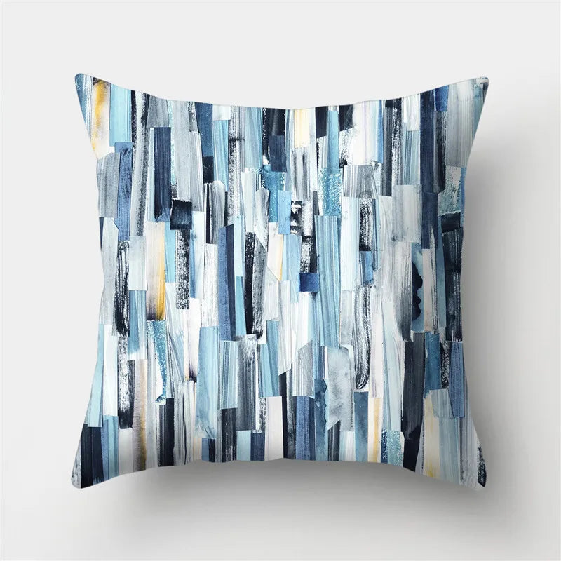 Afralia™ Geometric Pattern Nordic Light Blue Pillowcase Set