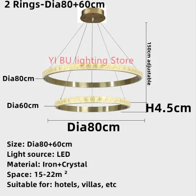 Afralia™ Modern LED Crystal Ceiling Chandelier for Living Room Bedroom Hotel Villa