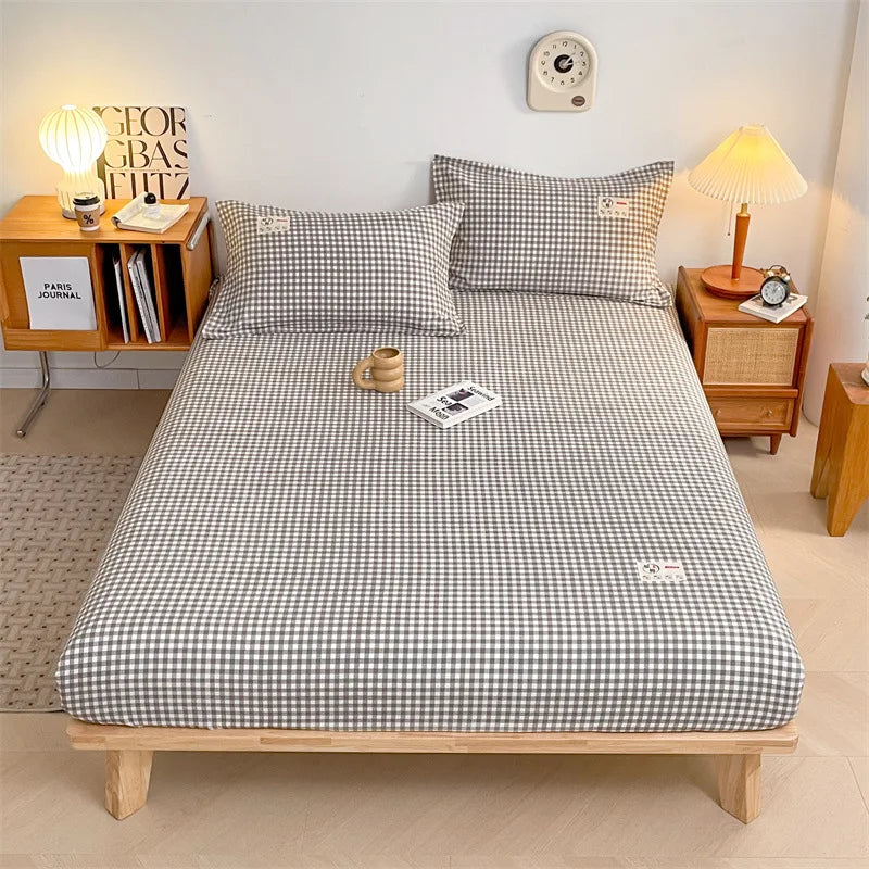 Afralia™ Plaid Style Fitted Sheet - Skin-friendly Elastic Bedsheet for Kids' Room