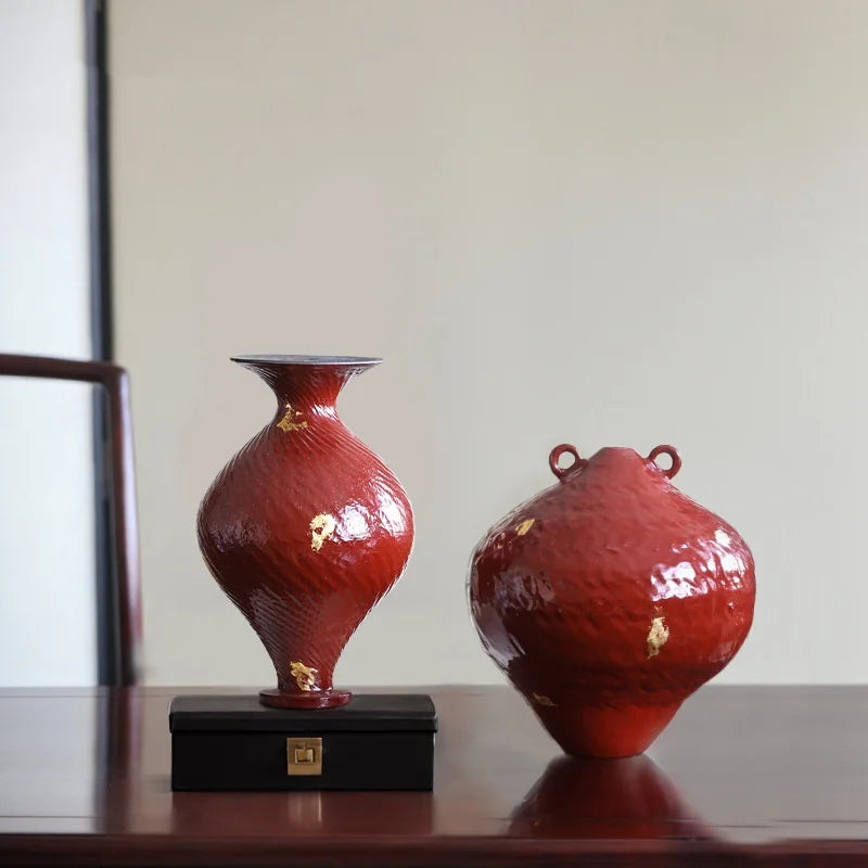 Afralia™ Ceramic Vase Handmade Ginger Jar Home Decor Flower Pot