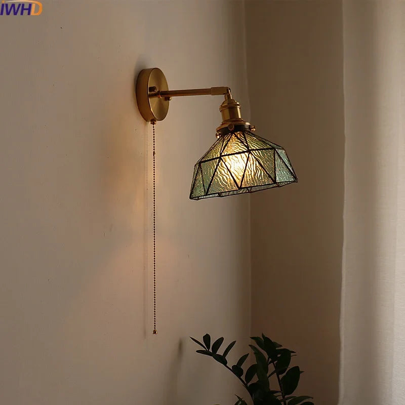 Afralia™ Copper Glass LED Wall Lamp Modern Nordic Home Decor Applique Murale