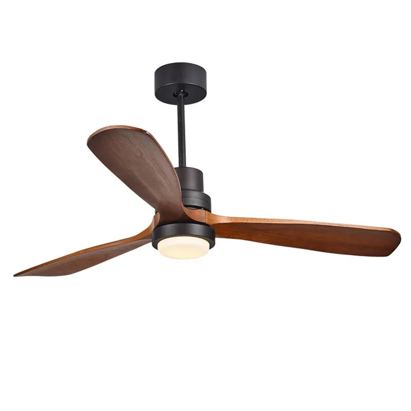 Afralia™ 52 Inch Retro Ceiling Fan with Wooden Blades and 15W Ceiling Lights